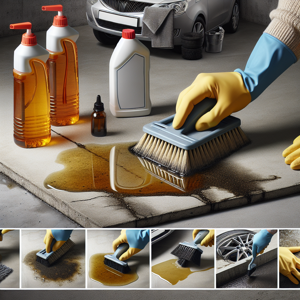 jak usunąć plamy z oleju silnikowego z betonu