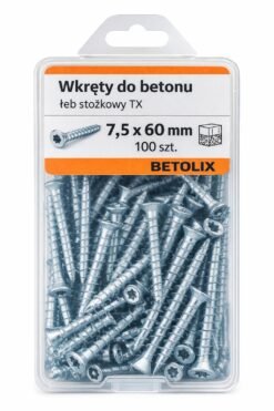 Wkręt do betonu z łbem stożkowym i gniazdem TX
