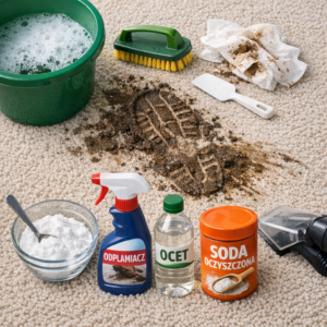 Czym usunąć błoto z dywanu?