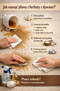 Jak usunąć plamy z herbaty z dywanu?