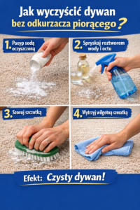 Jak wyczyścić dywan bez odkurzacza piorącego?