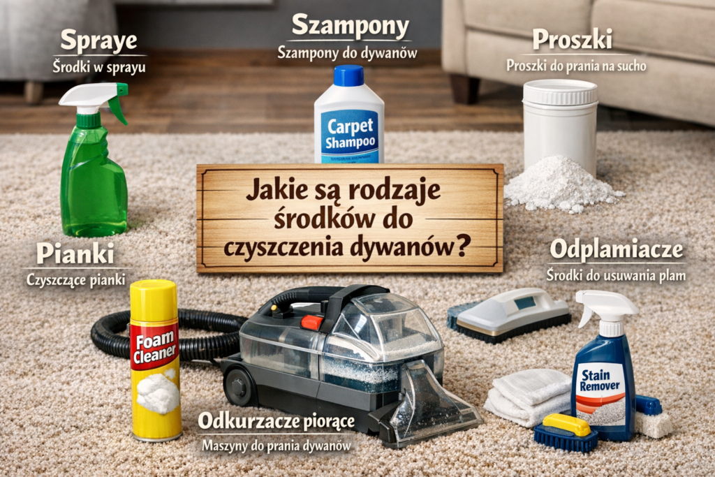 Jakie są rodzaje środków do czyszczenia dywanów?
