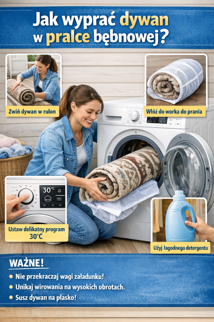 Jak wyprać dywan w pralce bębnowej?