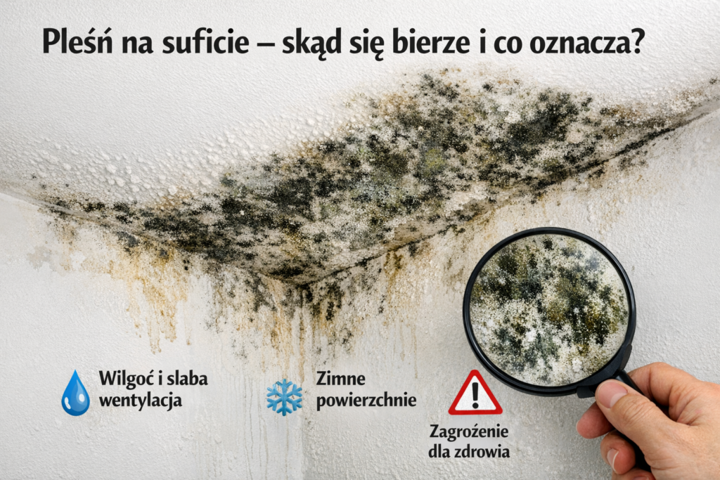 Pleśń na suficie – skąd się bierze i co oznacza?