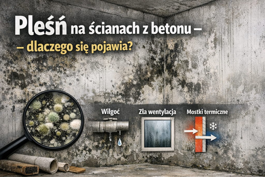 Pleśń na ścianach z betonu – dlaczego się pojawia?