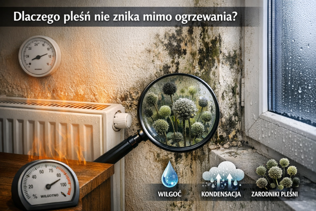 Dlaczego pleśń nie znika mimo ogrzewania?