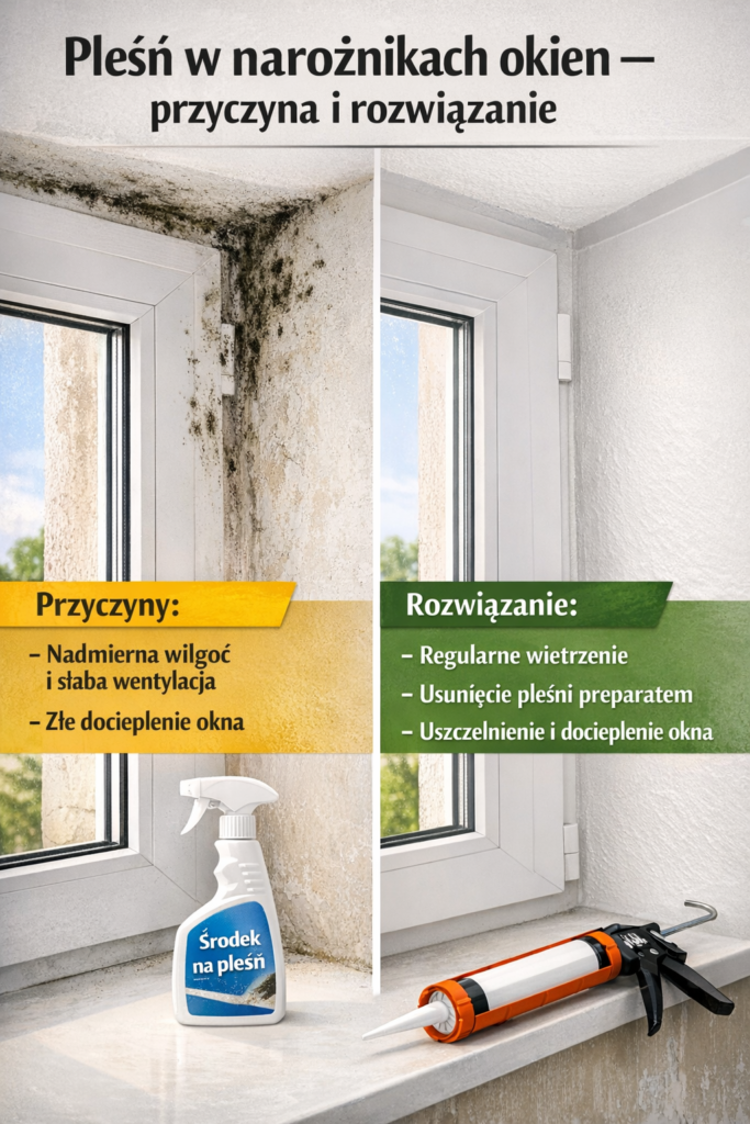Pleśń w narożnikach okien – przyczyna i rozwiązanie