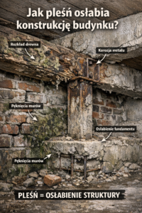 Jak pleśń osłabia konstrukcję budynku?