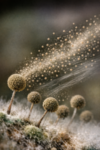 Jak przemieszczają się zarodniki pleśni?