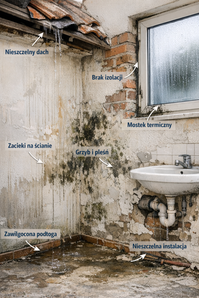 Błędy budowlane, które sprzyjają powstawaniu pleśni