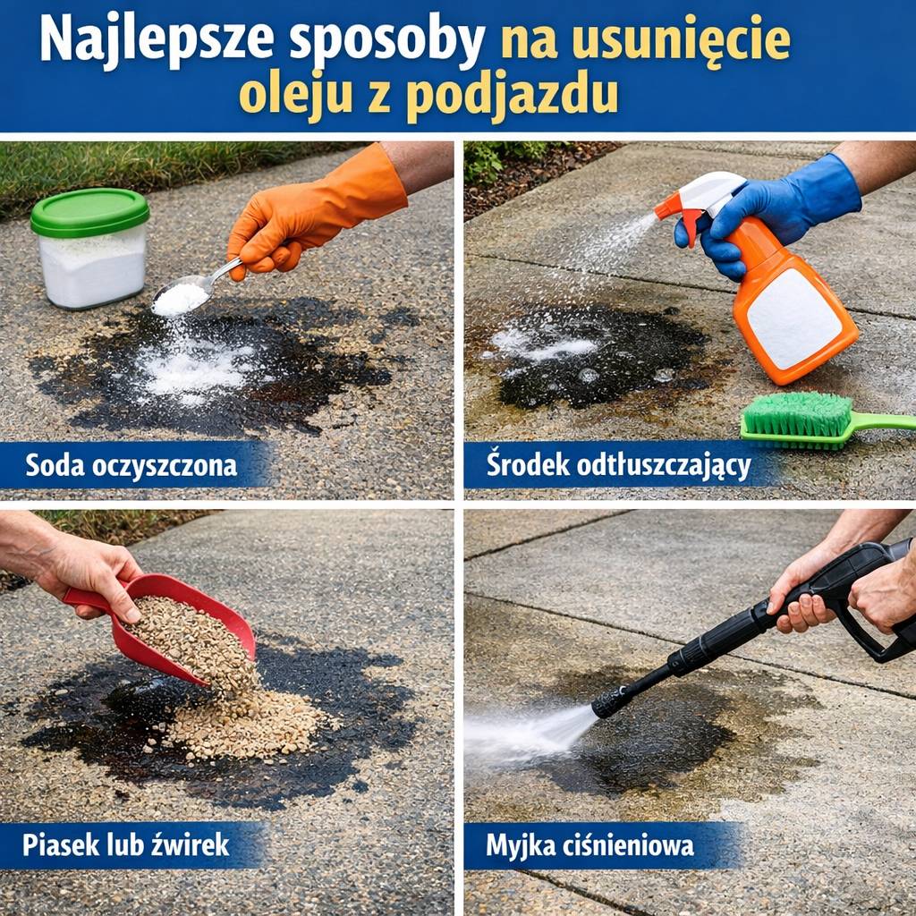 Najlepsze sposoby na usunięcie oleju z podjazdu