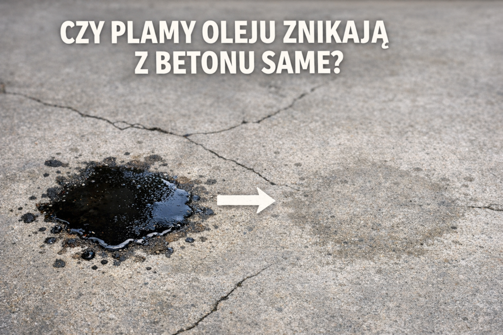 Czy plamy oleju znikają z betonu same?