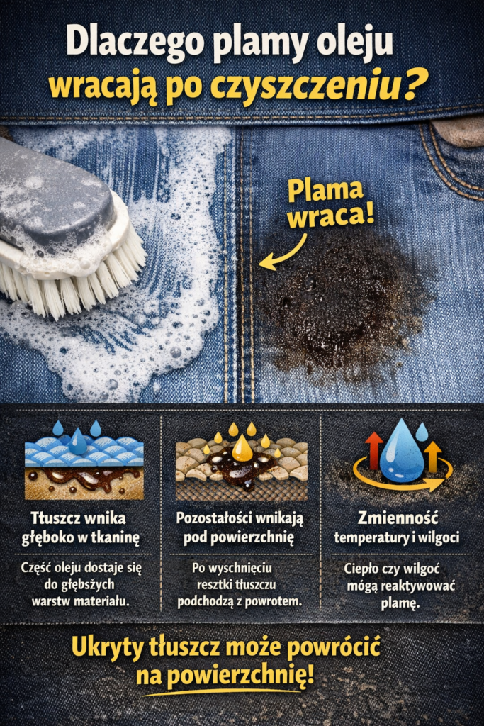 Dlaczego plamy oleju wracają po czyszczeniu?
