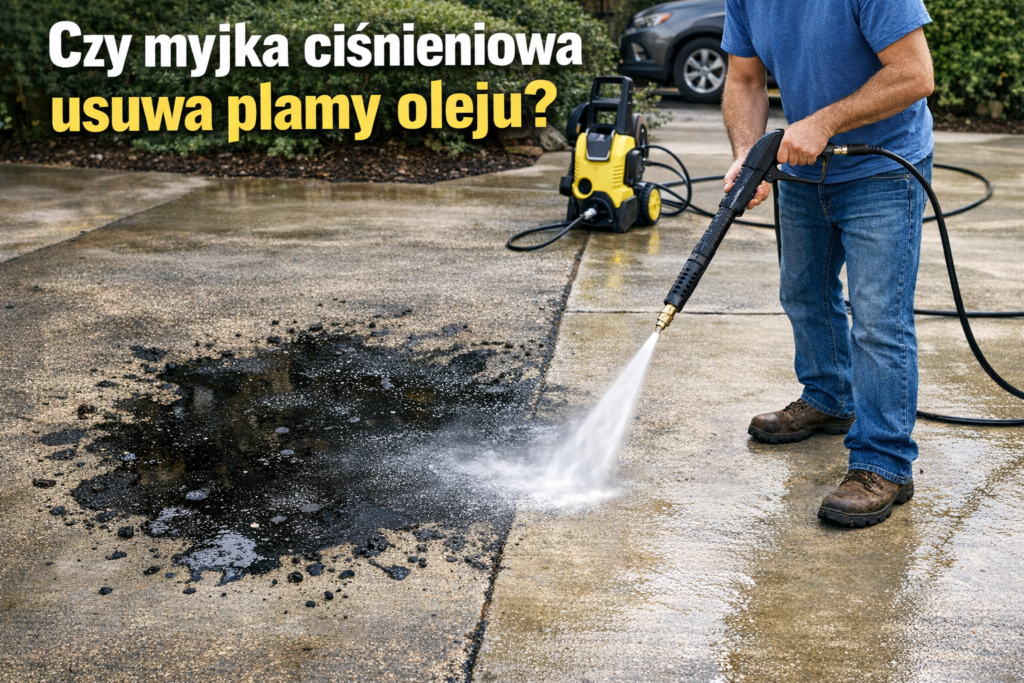 Czy myjka ciśnieniowa usuwa plamy oleju?