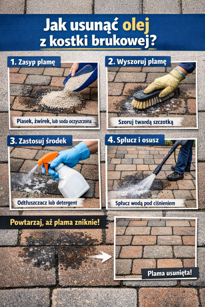 Jak usunąć olej z kostki brukowej?