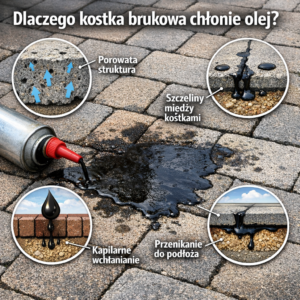 Dlaczego kostka brukowa chłonie olej?