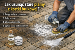 Jak usunąć stare plamy z kostki brukowej?