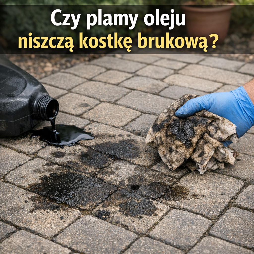 Czy plamy oleju niszczą kostkę brukową?