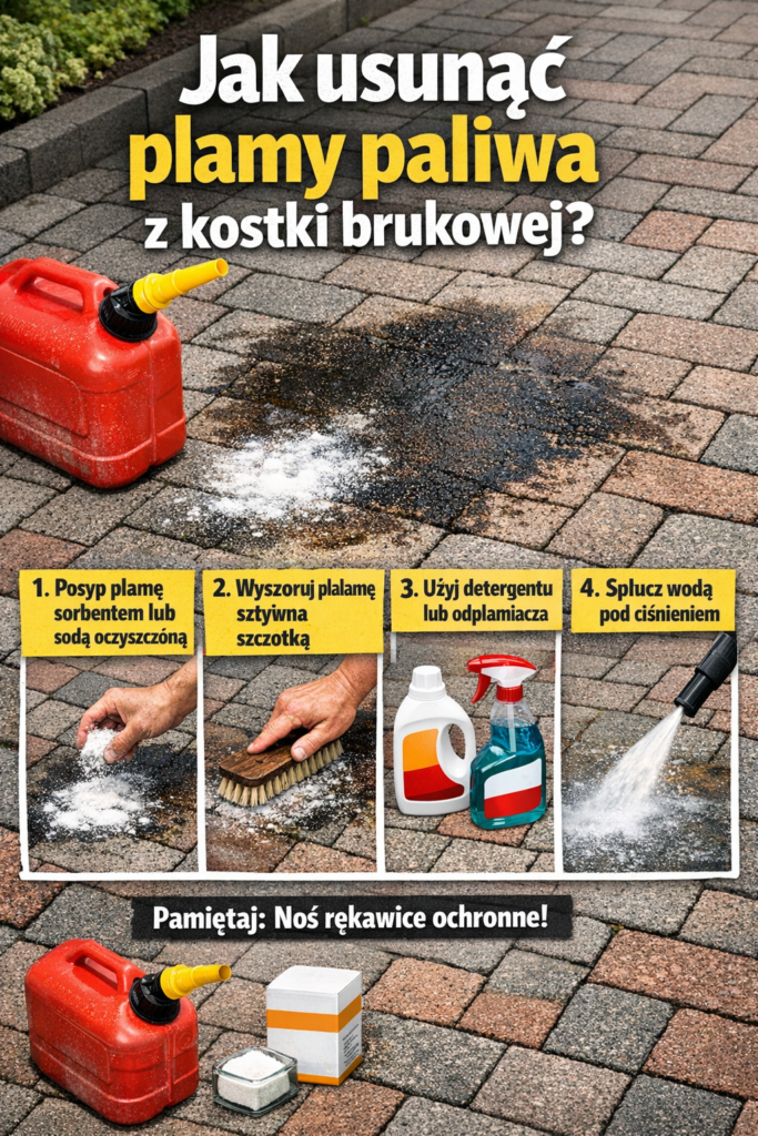 Jak usunąć plamy paliwa z kostki brukowej?