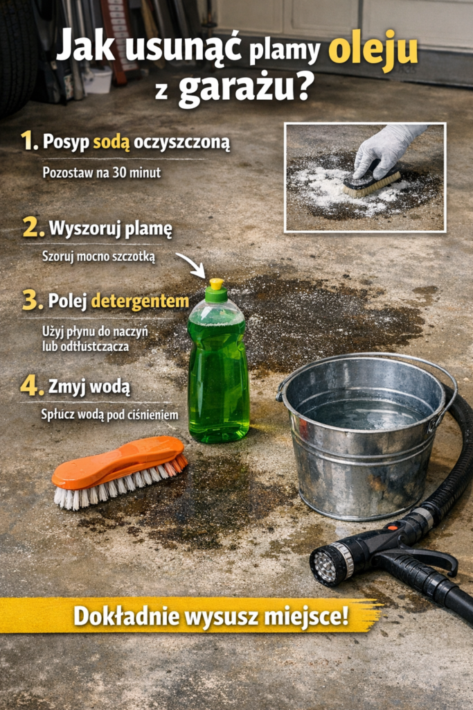 Jak usunąć plamy oleju z garażu?