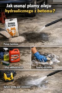 Jak usunąć plamy oleju hydraulicznego z betonu?