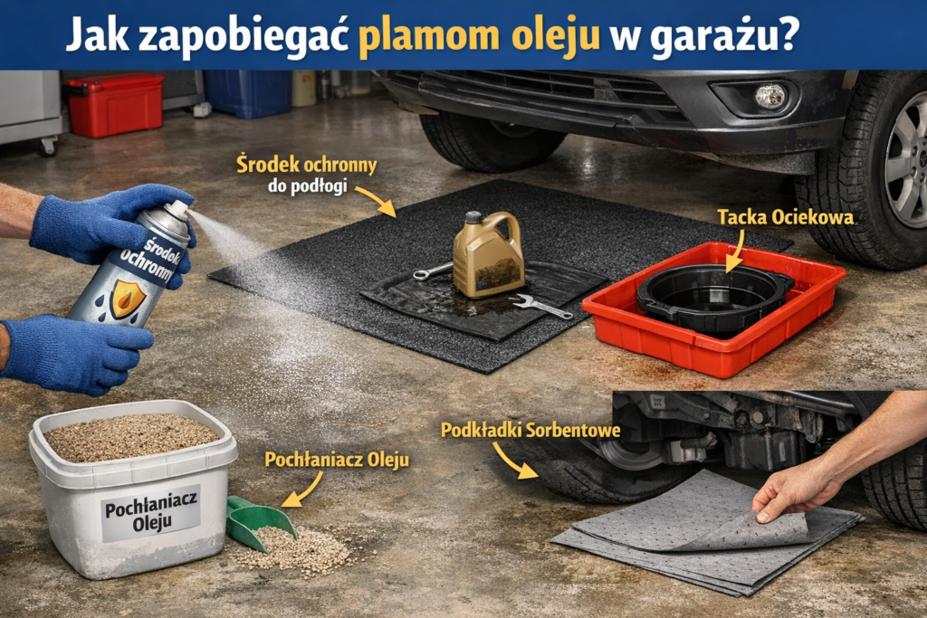 Jak zapobiegać plamom oleju w garażu?