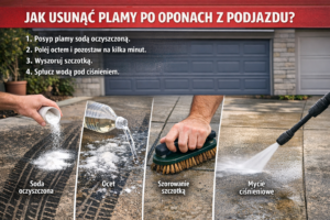 Jak usunąć plamy po oponach z podjazdu?