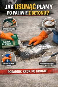 Jak usunąć plamy po paliwie z betonu?
