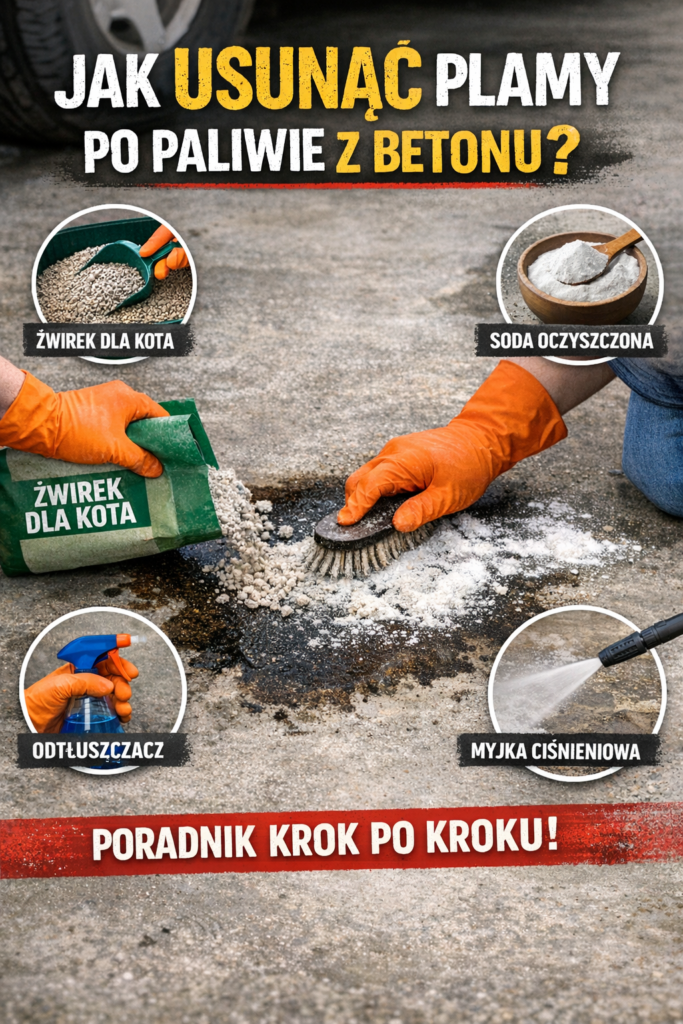 Jak usunąć plamy po paliwie z betonu?