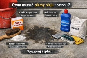 Czym usunąć plamy oleju z betonu?