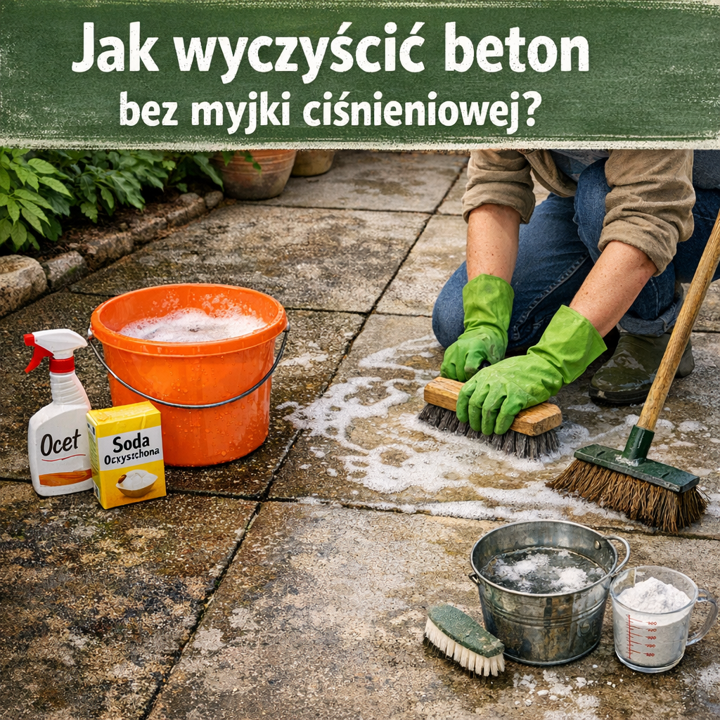 Jak wyczyścić beton bez myjki ciśnieniowej?