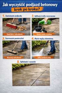 Jak wyczyścić podjazd betonowy krok po kroku?
