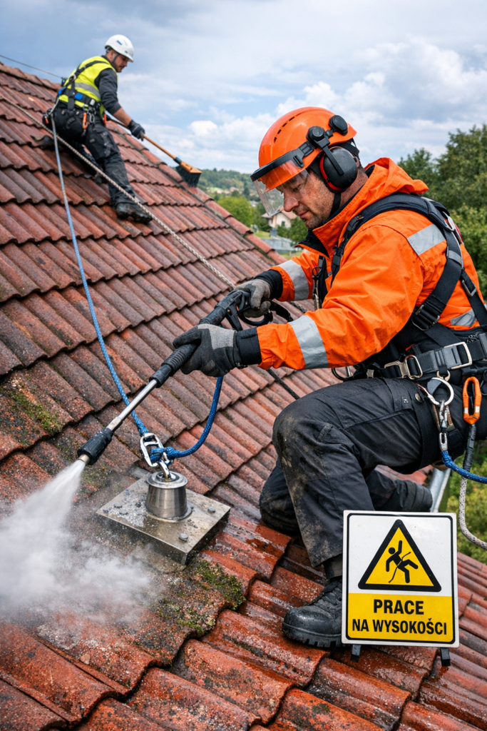 Czyszczenie dachów a bezpieczeństwo pracy