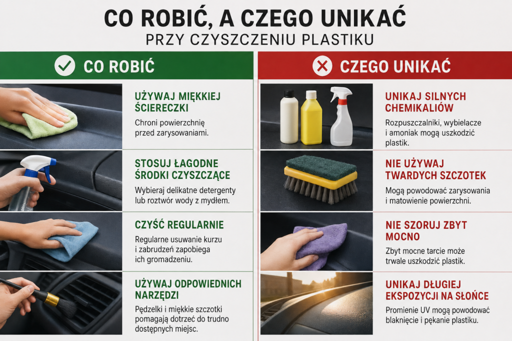 Co robić, a czego unikać przy czyszczeniu plastiku