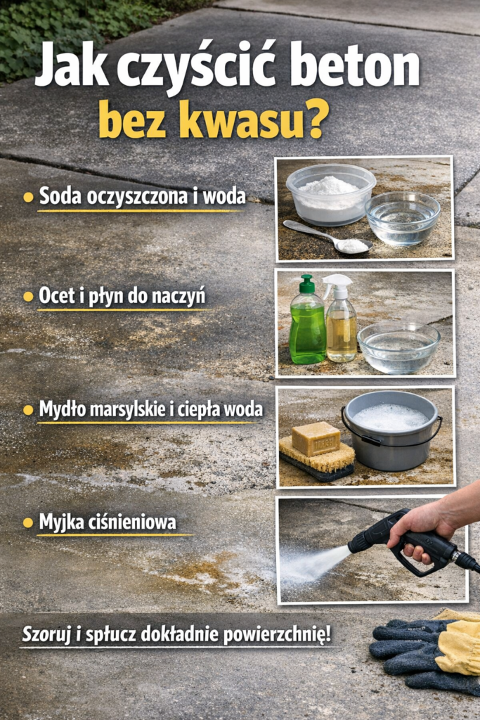 Jak czyścić beton bez kwasu?